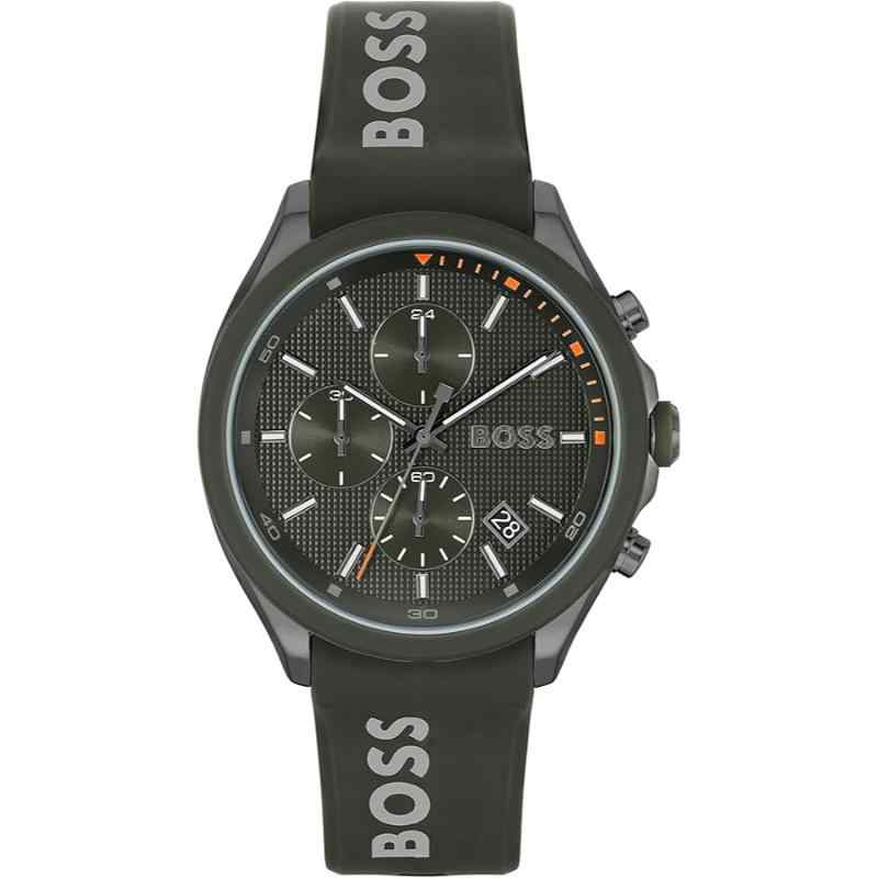 Hugo Boss Silicone Green Dial Chronograph Men's Watch 1514060