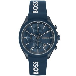 Hugo Boss Silicone Blue Dial Chronograph Men's Watch 1514061