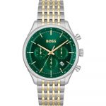 Hugo Boss Two-Tone Steel Green Dial Chronograph Men's Watch 1514081