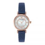 Emporio Armani AR11468 Mother of Pearl Dial TwoHand Blue Leather Ladies Watch