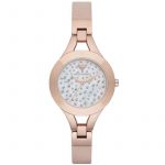 Emporio Armani AR7437 Mother-Of-Pearl dial rose gold steel strap Watch