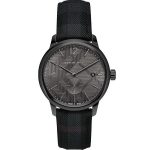 Burberry Men's BU10010 Black Check Stamped Leather Strap Watch