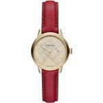 Burberry The Classic Gold & Red Leather Strap Women's Watch (BU10102)