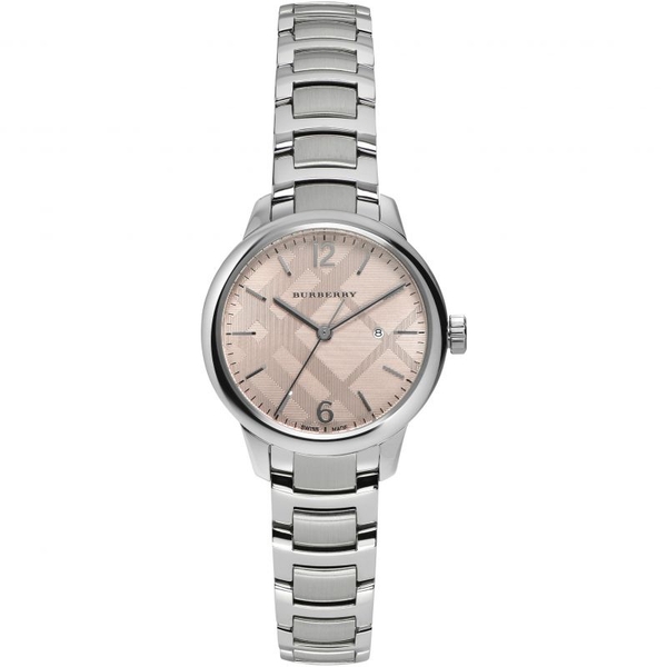 Burberry The Classic Women's Pink Dial Stainless Steel Watch BU10111