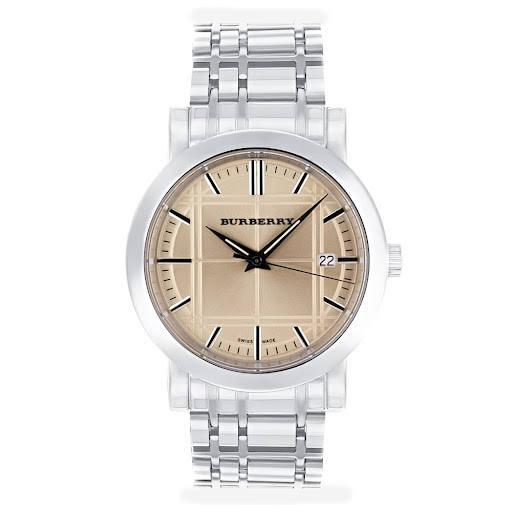 Burberry BU1352 Men's Chic Silver & Rose Gold Stainless Steel Watch