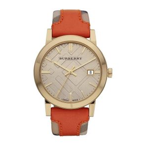 Burberry The City Check Champagne Red Unisex Watch BU9016