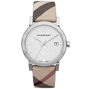 Burberry The City Nova BU9022 Unisex Watch - 38mm, White/Beige Check