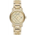 Burberry The City Engraved Check Gold Unisex Watch - 38mm - BU9038