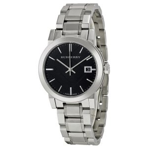 Burberry Women's BU9101 Check Stamped Dial Stainless Steel Watch