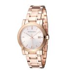 Burberry BU9104 Petite Swiss Quartz Rose Gold Stainless Steel Women's Watch with White Dial
