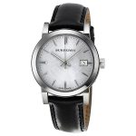 Burberry Women's BU9106 Silver Check Dial Leather Watch