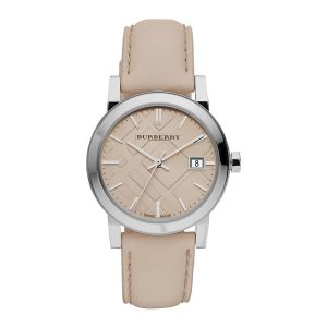 Burberry The City BU9107 Women's Beige Leather Watch - 34mm