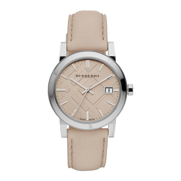 Burberry The City BU9107 Women's Beige Leather Watch - 34mm