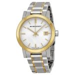 Burberry BU9115 Two-Tone Ladies Watch - Silver Check Dial
