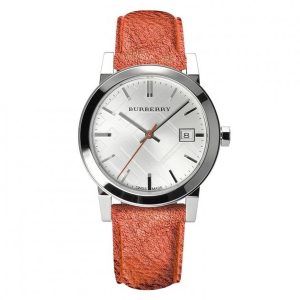 Burberry The City Silver & Metallic Orange Leather Women's Watch BU9121