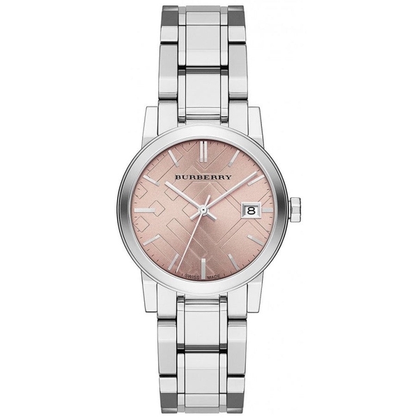 Burberry BU9124 Women's Pink Check Stamped 34mm Watch