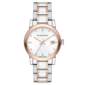 Burberry Women's Two-Tone Diamond Check Stamped Watch (BU9127)