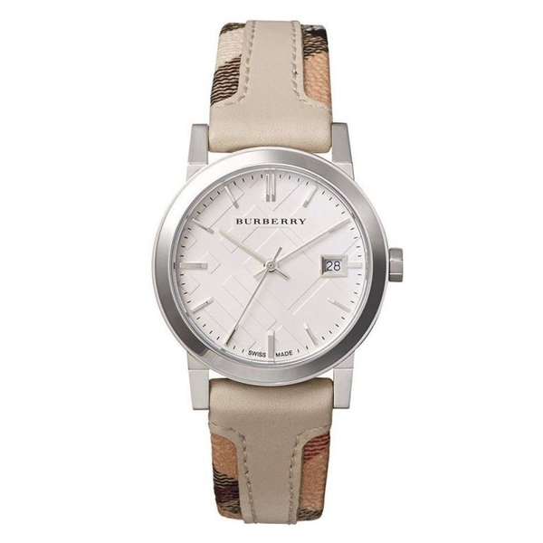 Burberry The City Haymarket BU9132 Women's White Dial Leather Watch
