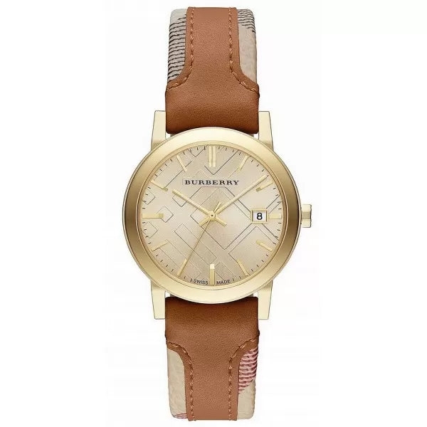 Burberry The City Haymarket 34mm Gold Dial Women's Watch - BU9133