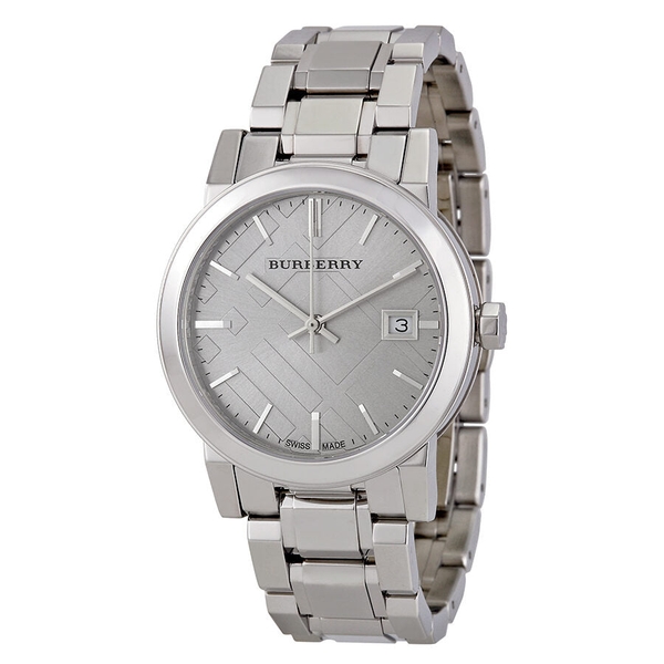 Burberry The City Ladies' Grey Check Dial Stainless Steel Watch (BU9143)
