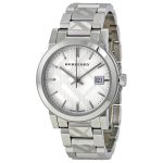 Burberry BU9144 Women's Silver Check Stamped Dial Stainless Steel Watch