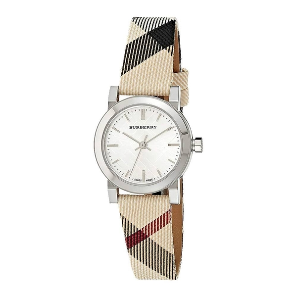 Burberry The City Haymarket Check Ladies Watch - 26mm - White/Beige (BU9222)