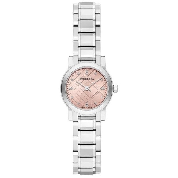 Burberry The City Pink Check Diamond Dial Ladies Watch BU9223