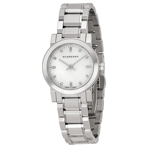 Burberry Women's Petite BU9224 Diamond-Accented Mother-of-Pearl Watch