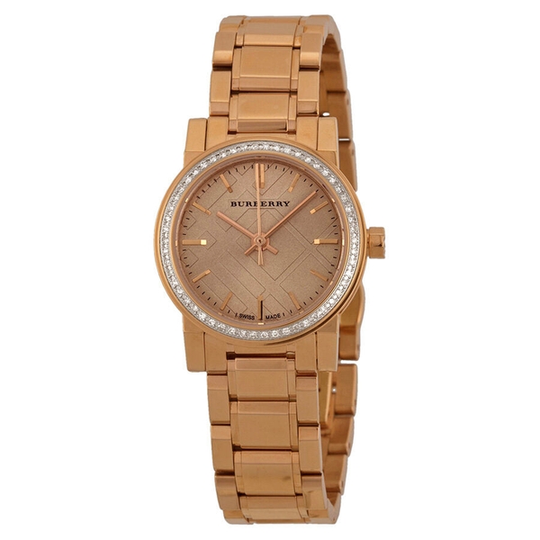 Burberry BU9225 Women's Petite Rose Gold-Tone Diamond Accent Watch
