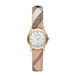 Burberry The City Petite Women's Watch with Mother of Pearl Dial - Silver/Beige Leather (BU9226)