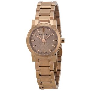 Burberry The City Petite Rose Gold-Tone Watch with Nude Check Dial (BU9228)