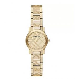 Burberry The City Women's Gold Engraved Check Watch - 26mm (BU9234)