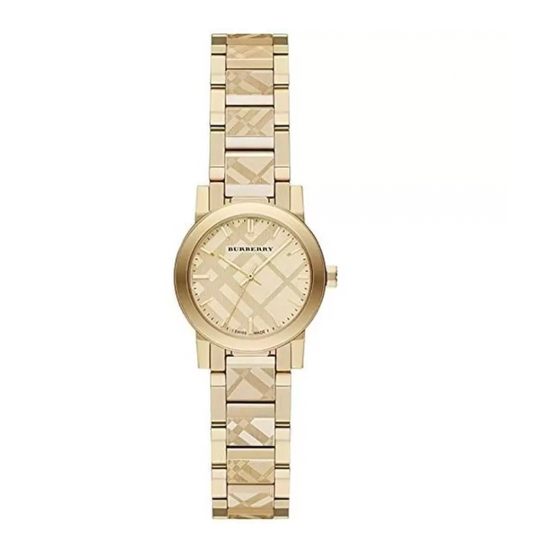 Burberry The City Women's Gold Engraved Check Watch - 26mm (BU9234)