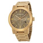 Burberry Men's BU9353 Taupe Chronograph Rose Gold-Plated Steel Watch