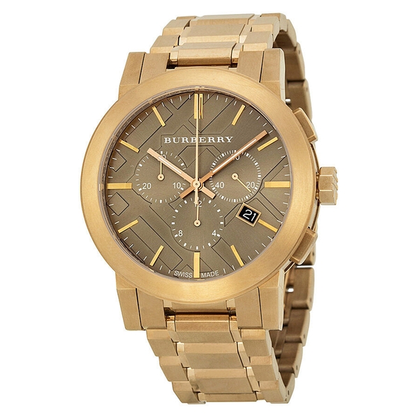 Burberry Men's BU9353 Taupe Chronograph Rose Gold-Plated Steel Watch