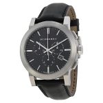 Burberry BU9356 Men's Chronograph Black Check Dial Leather Watch