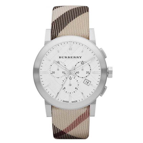 Burberry The City Nova BU9357 Men's Chronograph Watch - Silver/Beige