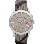 Burberry The City Chronograph Men's Watch - 42mm, Beige Leather Strap (BU9358)