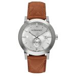 Burberry The City Men's Silver Dial Brown Leather Watch BU9904