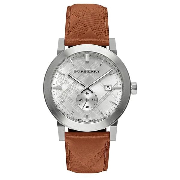 Burberry The City Men's Silver Dial Brown Leather Watch BU9904