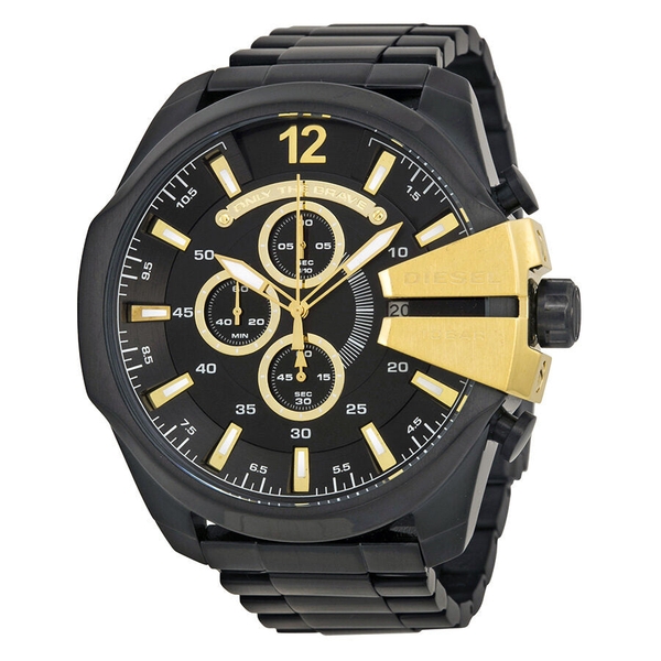 Diesel Mega Chief Chronograph Black Ion-plated Men's Watch (DZ4338)