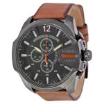 Diesel Mega Chief Oversized Chronograph Watch - Black/Brown (DZ4343)