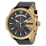 Diesel Mega Chief Oversized Chronograph Black & Gold Watch DZ4344