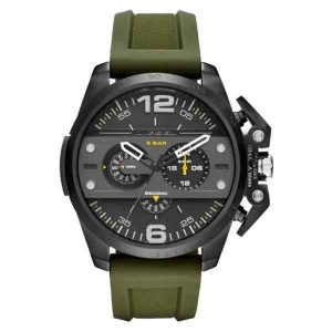 Diesel Mega Chief DZ4391 Men's Chronograph Black & Green Silicone Watch