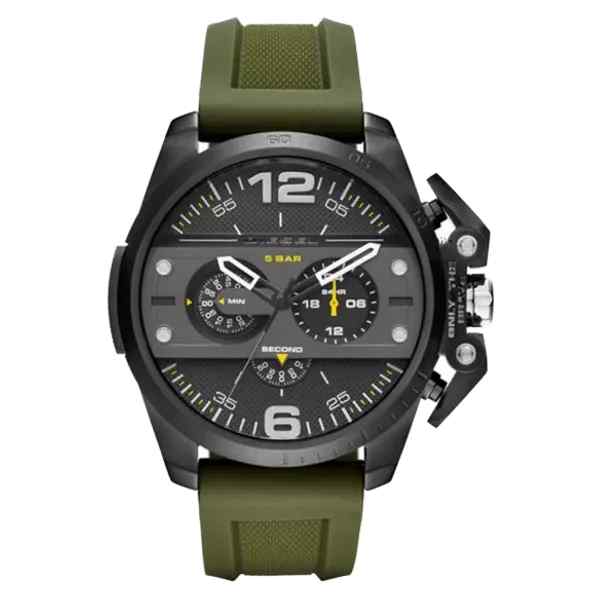 Diesel Mega Chief DZ4391 Men's Chronograph Black & Green Silicone Watch