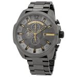 Diesel Mega Chief Chronograph Grey Dial Men's Watch DZ4466 - Oversized Stainless Steel Sport Watch