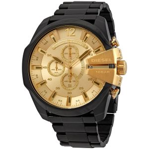 Diesel Mega Chief Chronograph Black & Gold Men's Watch DZ4485