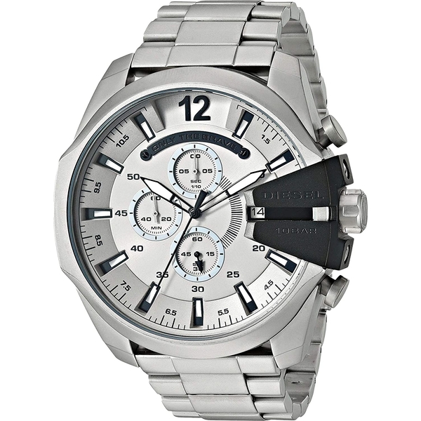 Diesel Mega Chief Chrono Men's Large Silver-Tone Watch DZ4501