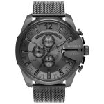 Diesel Mega Chief Chronograph Black Stainless Steel Men's Watch - Grey Dial (DZ4527)