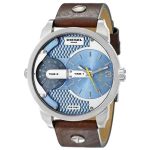 Diesel DZ7321 Men's Blue Dial Leather Watch - 46mm